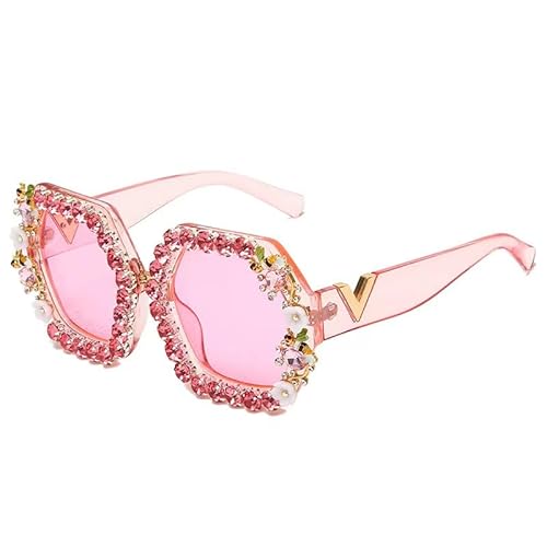 AlHECE Sonnenbrille Frauen Metall Rahmen Strassonstone Vintage Ladies Sonnenbrille Herren Sonnenbrille Modetöne-F von AlHECE