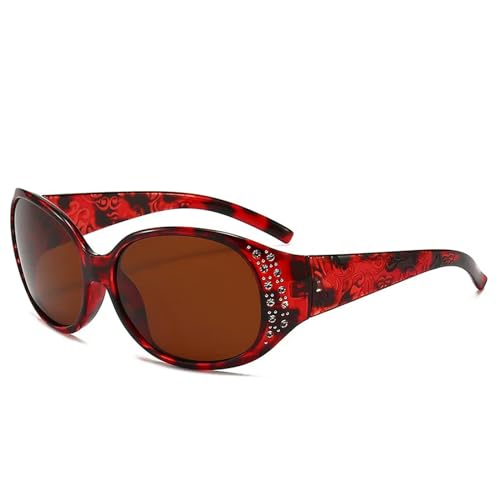 AlHECE Sonnenbrille Polarisierte Sonnenbrille Frauen Retro Design Lady Sun Shades Uv400 Schutz-Schildkröte Rot von AlHECE