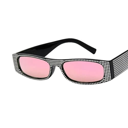 AlHECE Sonnenbrille Quadratische Sonnenbrille Frauen Kleine Größe Kristall Sonnenbrille Damen Gradient Oculos Spiegelschatten Uv400-A von AlHECE