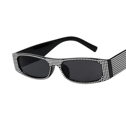 AlHECE Sonnenbrille Quadratische Sonnenbrille Frauen Kleine Größe Kristall Sonnenbrille Damen Gradient Oculos Spiegelschatten Uv400-B von AlHECE