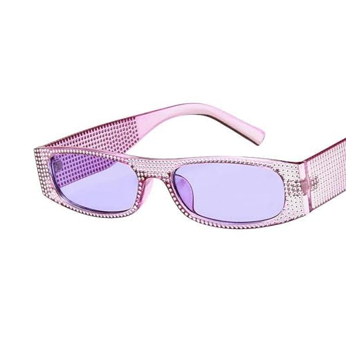 AlHECE Sonnenbrille Quadratische Sonnenbrille Frauen Kleine Größe Kristall Sonnenbrille Damen Gradient Oculos Spiegelschatten Uv400-E von AlHECE