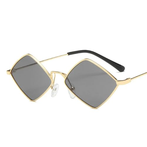 AlHECE Sonnenbrille Quadratische Sonnenbrille Frauen Spiegeln Metall Sonnenbrillen Mode Männer Schatten Uv400 Outdoor Party Frauen Mann Mann-Gold von AlHECE