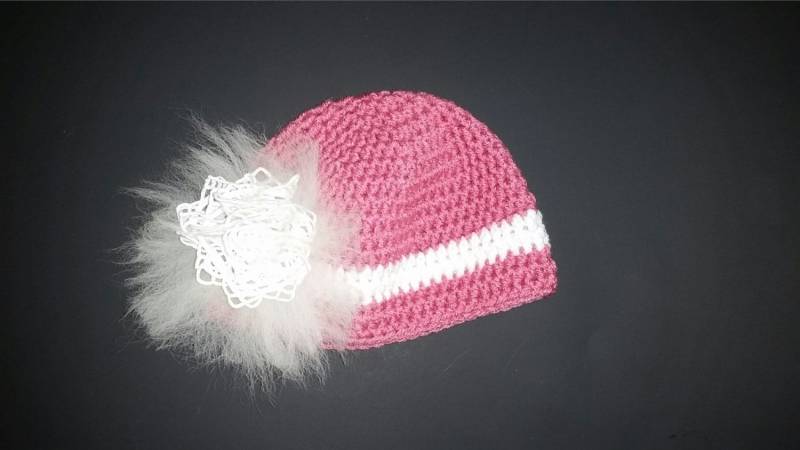 Handgemachte Beanie Mütze Mit Alpaka Fell Und Verzierung Womens Mädchen Rosa von AlaMarAlpaca