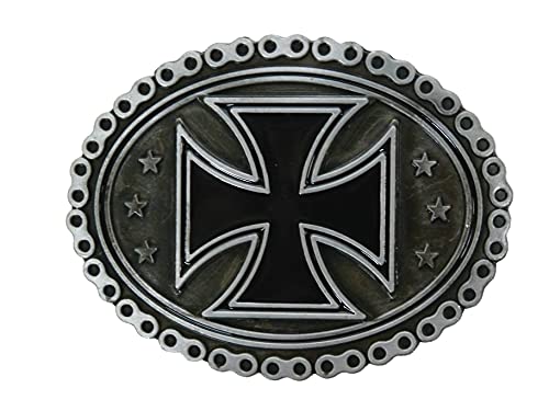 Alaani Biker Kreuz Sterne Kette Motorbike Motorbike Gürtelschnalle Buckle von Alaani