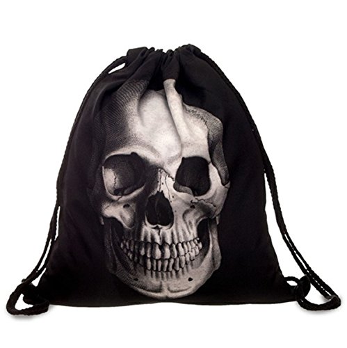 Beutel Tasche Rucksack Turnbeutel Print Skull Totenkopf von Alaani