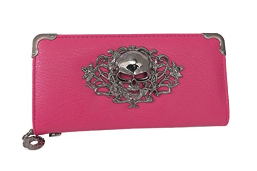 Skull Totenkopf Geldbörse Portemonnaie (pink) von Alaani