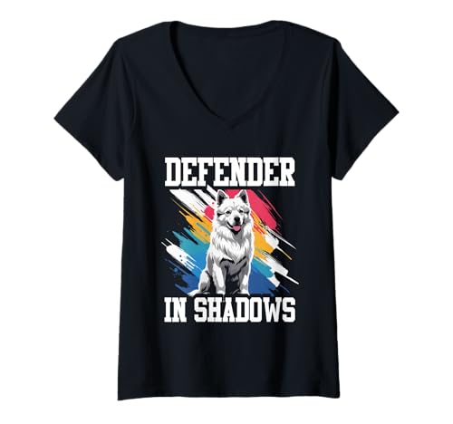 Damen Alabai Hund Defender in Shadows T-Shirt mit V-Ausschnitt Damen Alabai Hund Defender in Shadows T-Shirt mit V-Ausschnitt von Alabai Hund