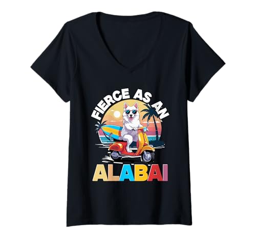 Damen Alabai Hund Fierce as an Alabai T-Shirt mit V-Ausschnitt Damen Alabai Hund Fierce as an Alabai T-Shirt mit V-Ausschnitt von Alabai Hund