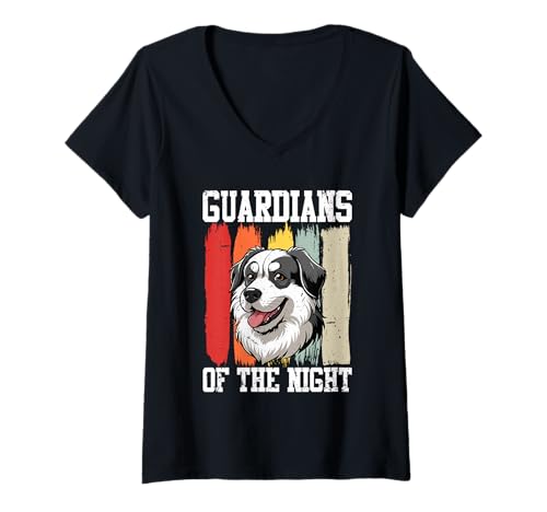 Damen Alabai Hund Guardians of The Night T-Shirt mit V-Ausschnitt Damen Alabai Hund Guardians of The Night T-Shirt mit V-Ausschnitt von Alabai Hund