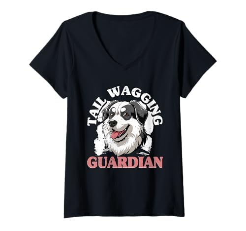 Damen Alabai Hund Tail Wagging Guardian T-Shirt mit V-Ausschnitt Damen Alabai Hund Tail Wagging Guardian T-Shirt mit V-Ausschnitt von Alabai Hund