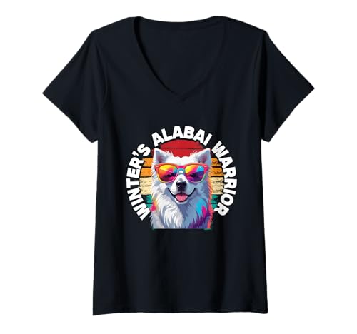 Damen Alabai Hund Winter's Alabai Warrior T-Shirt mit V-Ausschnitt Damen Alabai Hund Winter's Alabai Warrior T-Shirt mit V-Ausschnitt von Alabai Hund