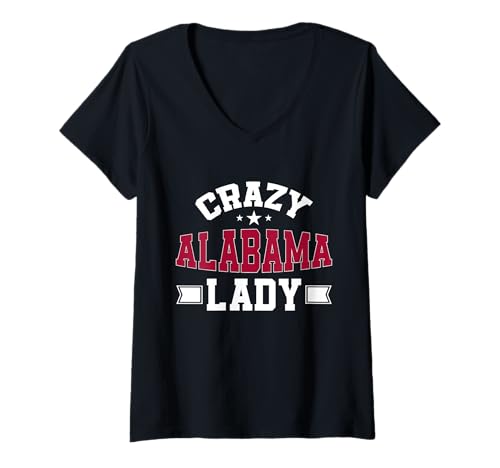 Damen Verrückte Alabama Lady Alabama T-Shirt mit V-Ausschnitt Damen Verrückte Alabama Lady Alabama T-Shirt mit V-Ausschnitt von Alabama Gift