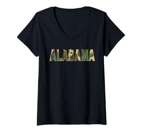 Damen Alabama Camouflage Herren Damen & Kinder Camo Alabama T-Shirt mit V-Ausschnitt Damen Alabama Camouflage Herren Damen & Kinder Camo Alabama T-Shirt mit V-Ausschnitt von Alabama Gifts