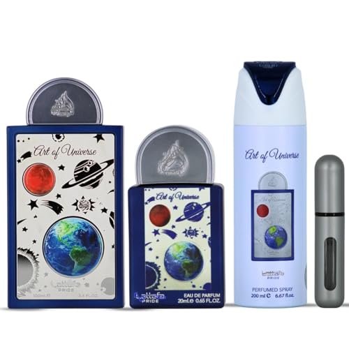 Art of Universe 3-teiliges Eau de Parfum-Geschenkset + Mini Eau de Parfum 20ml + Body Spray 200ml Gift Set von Alaffan