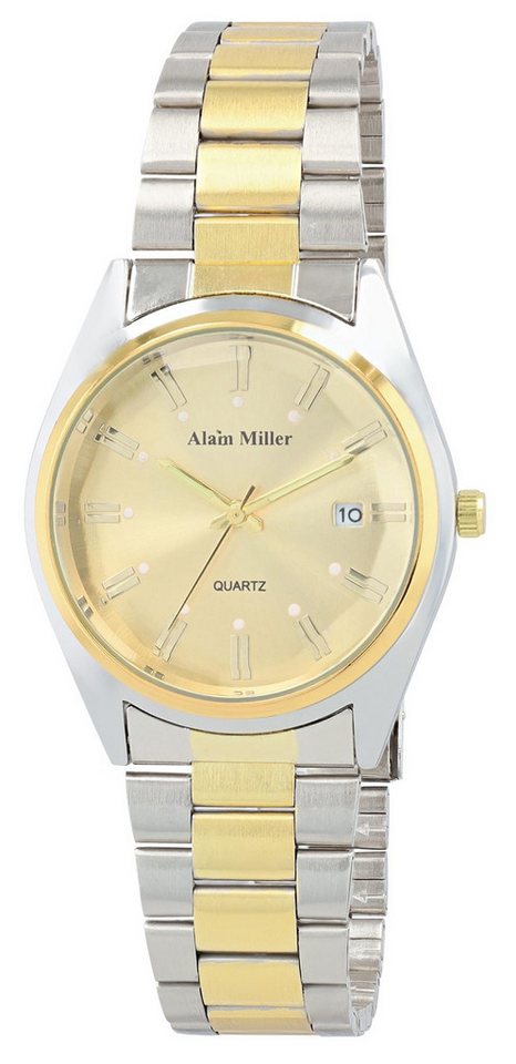 Alain Miller Quarzuhr 2800101 mit Metallband, Datumsanzeige, D:26,5 mm, Basic, Unisex von Alain Miller