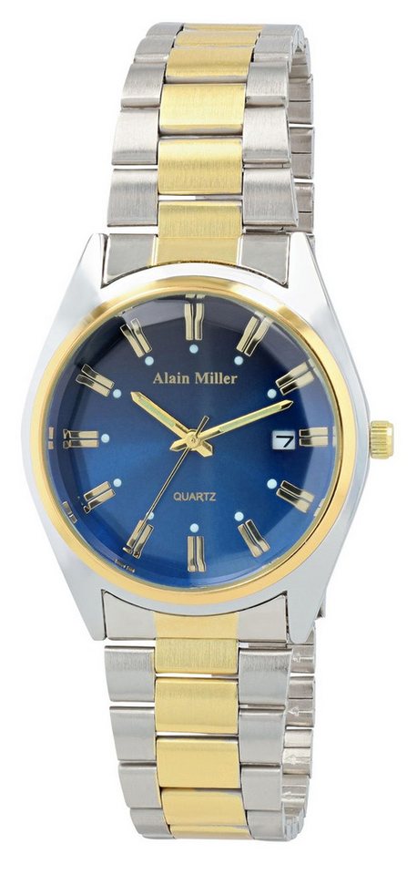 Alain Miller Quarzuhr 2800101 mit Metallband, Datumsanzeige, D:26,5 mm, Basic, Unisex von Alain Miller