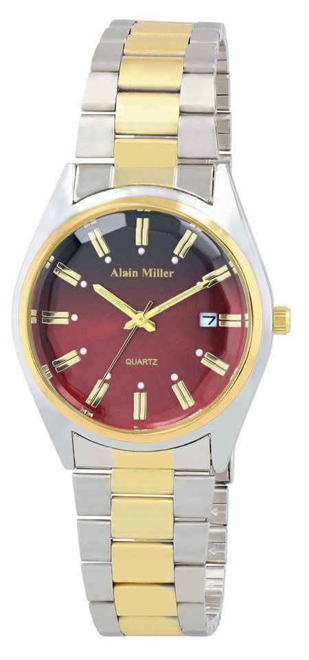 Alain Miller Quarzuhr 2800101 mit Metallband, Datumsanzeige, D:26,5 mm, Basic, Unisex von Alain Miller