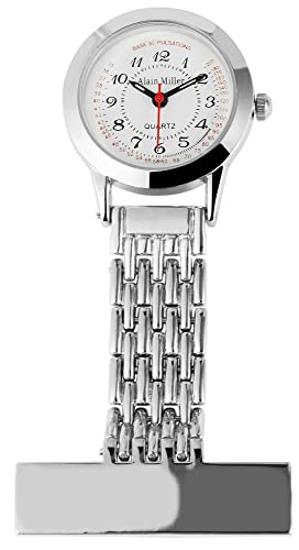 Alain Miller Unisex-Uhr Krankenschwesteruhr Metall Ansteckuhr Analog Quarz 4100001 von Alain Miller