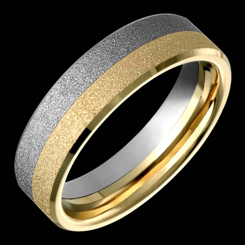 6mm Two-Tone Comfort Fit Halbe Titan & 14K Solid Vergoldet | Nicht Eheringe Fashion Halbring von AlainRaphaelJewelry