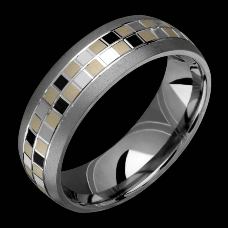 7, 5 Mm Two-Tone Comfort Fit Titanium & 14 K Solid Gold | Nicht Verchromt Eheringe Fashion Ring von AlainRaphaelJewelry