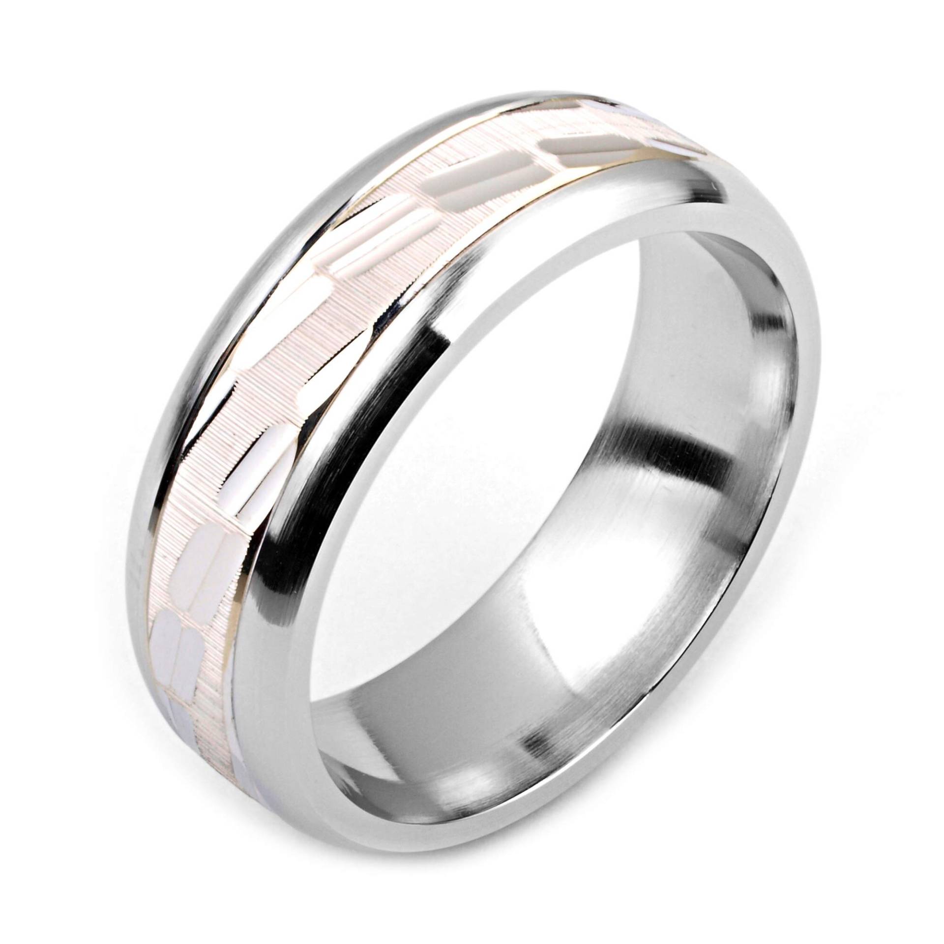 Herrenring Mit Kobalt 7mm Breite Zweifarbige & 14 K White Gold | Solide, Nicht Vergoldet Gehämmert Hochzeitsband Fashion Ring von AlainRaphaelJewelry