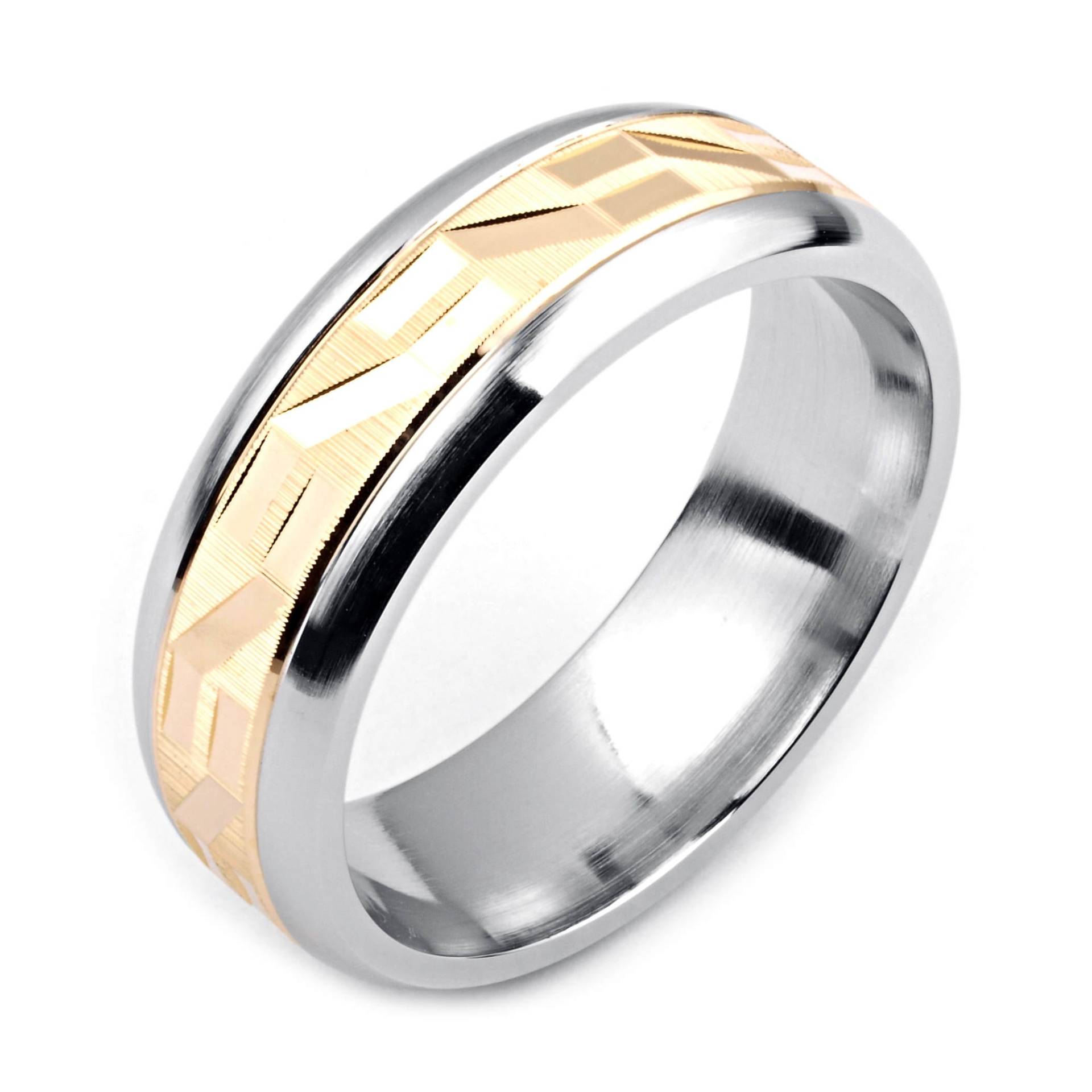 Herrenring Mit Kobalt 7mm Breite Zweifarbige & 14K Gelbgold | Solide, Nicht Vergoldet Hochzeitsband Fashion Ring von AlainRaphaelJewelry
