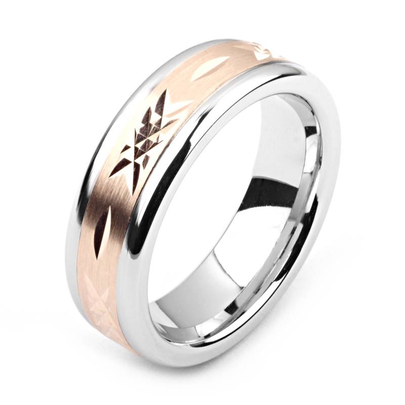 Kobalt-Herrenring 7mm Breit Two-Tone-Kobalt & 14K Rose Gold | Feste, Nicht Vergoldet Ehering-Mode-Ring von AlainRaphaelJewelry