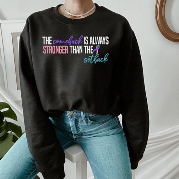 Thyreoid Krebs Sweatshirt Unisex Heavy Blend Crewneck. Das Comeback Ist Immer Stärker Als Rückschlag, Schilddrüsenkrebs Überlebender Band Geschenk von AlaineAndEvette