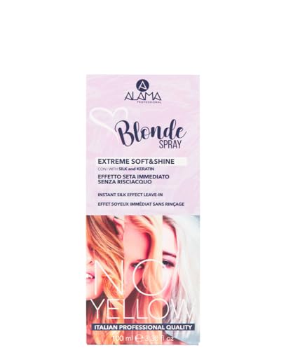 Alama Professional No Yellow Extreme Soft & Shine Leave-in Spray, für blondes, graues und gebleichtes Haar, 100 ml von Alama Professional