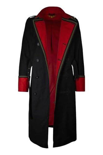 Alamodetrend Commissor 40K Red Trenchcoat Imperial Guard Twill, Baumwolle, schwarze Jacke, Rot/Ausflug, einfarbig (Getaway Solids), XL von Alamodetrend