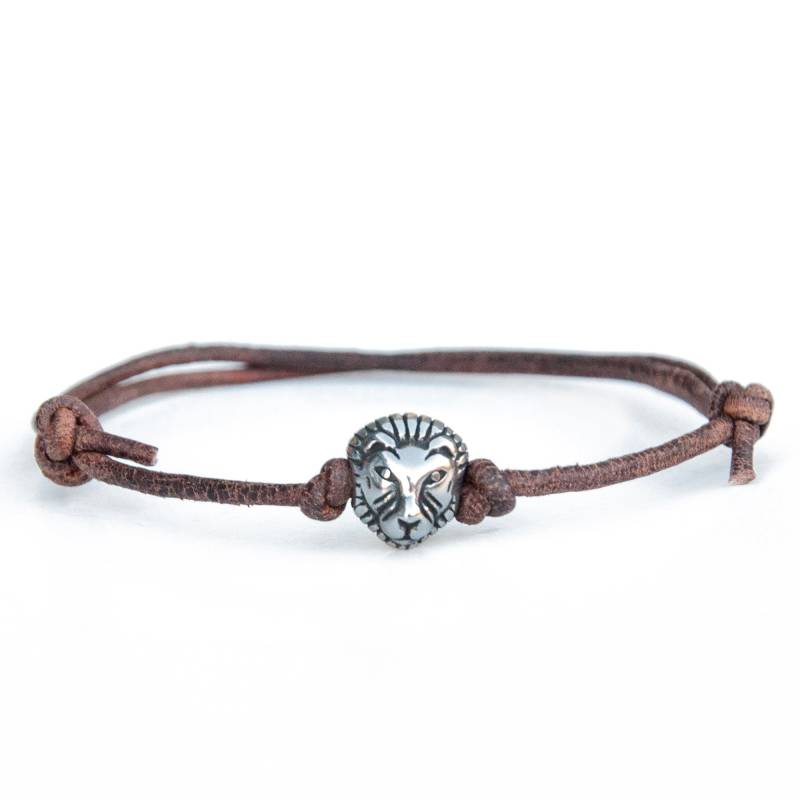 Löwen Armband Aus Echtem Leder - Verstellbarer Tier Schmuck Edelstahl Löwen Armband Aus Echtem Leder - Verstellbarer Tier Schmuck Edelstahl von AlamussBracelets