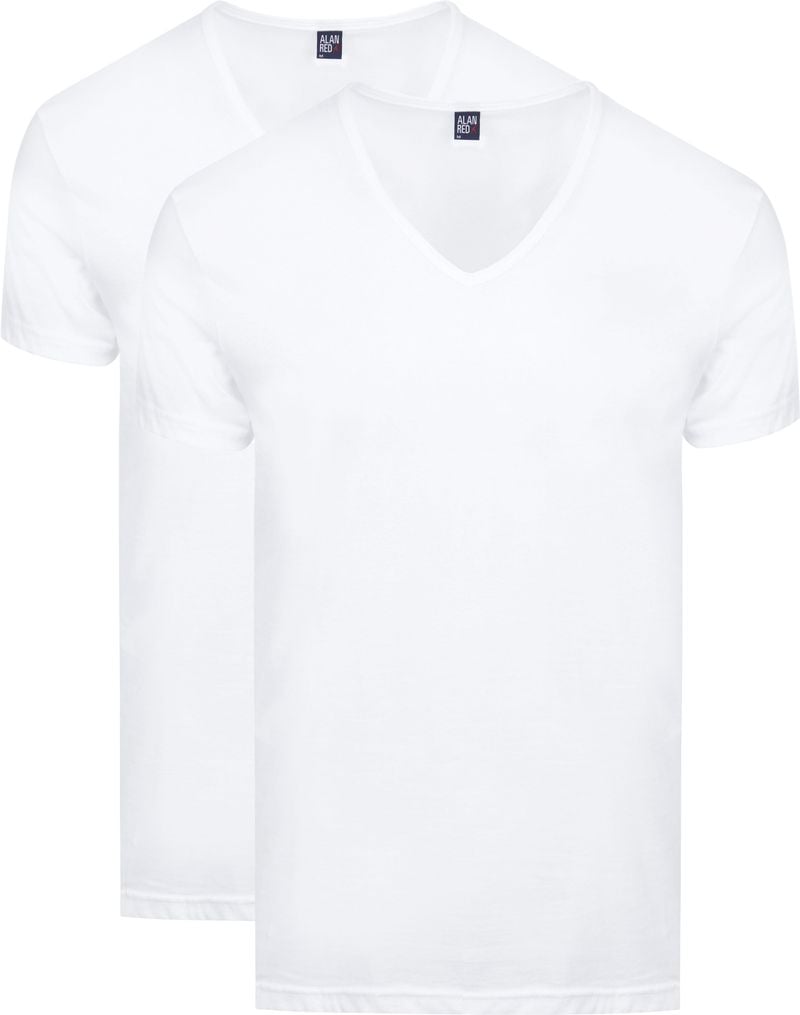 Alan Red  Dean T-Shirt V-Ausschnitt Weiß (2er-Pack) - Größe L von Alan Red