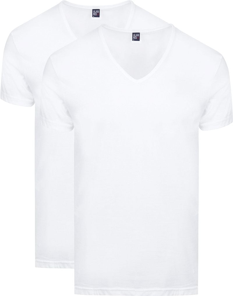Alan Red  Dean T-Shirt V-Ausschnitt Weiß (2er-Pack) - Größe XXL von Alan Red