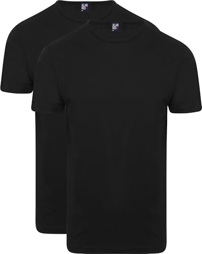 Alan Red Derby O-Ausschnitt T-Shirt Black (2er-Pack) - Grösse L - Herren - Bekleidung - Regular-fit - Baumwolle - von Alan Red