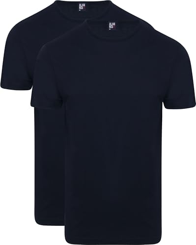 Alan Red Derby O-Ausschnitt T-Shirt Dunkelblau (2er-Pack) - Grösse L - Herren - Bekleidung - Regular-fit - Baumwolle - von Alan Red