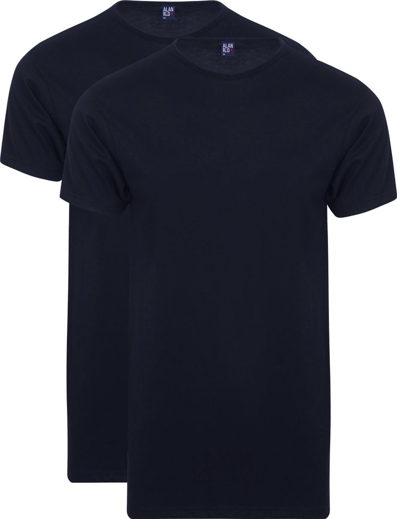 Alan Red Extra Lang T-Shirts Derby Navy (2-Pack) - Größe L von Alan Red