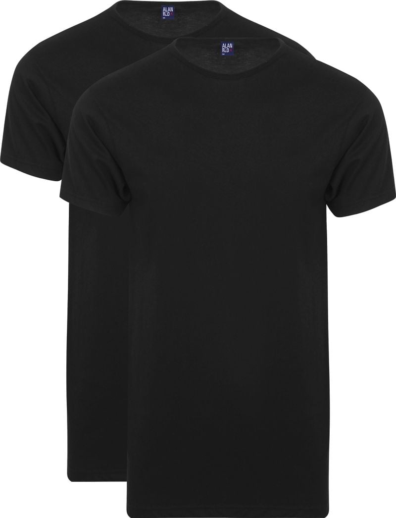 Alan Red Extra Lang T-Shirts Derby Schwarz (2-Pack) - Größe S von Alan Red