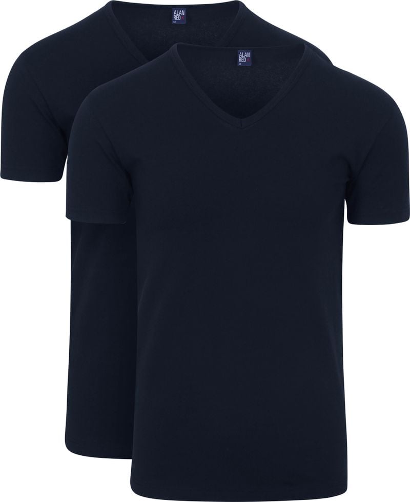 Alan Red Oklahoma Stretch T-Shirt Navy (2er-Pack) - Größe L von Alan Red