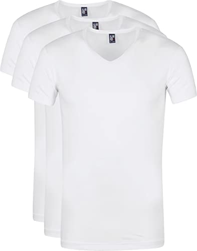 Alan Red Oklahoma Stretch T-Shirt V-Ausschnitt (3er-Pack) - Grösse L - Herren - Bekleidung - Body-fit - 6681/3 Oklahoma White von Alan Red