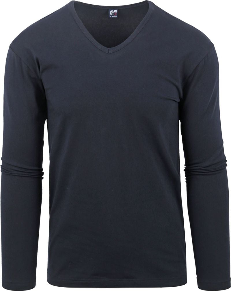 Alan Red T-shirt Oslo V-Ausschnitt Longsleeve Navy - Größe XXL von Alan Red