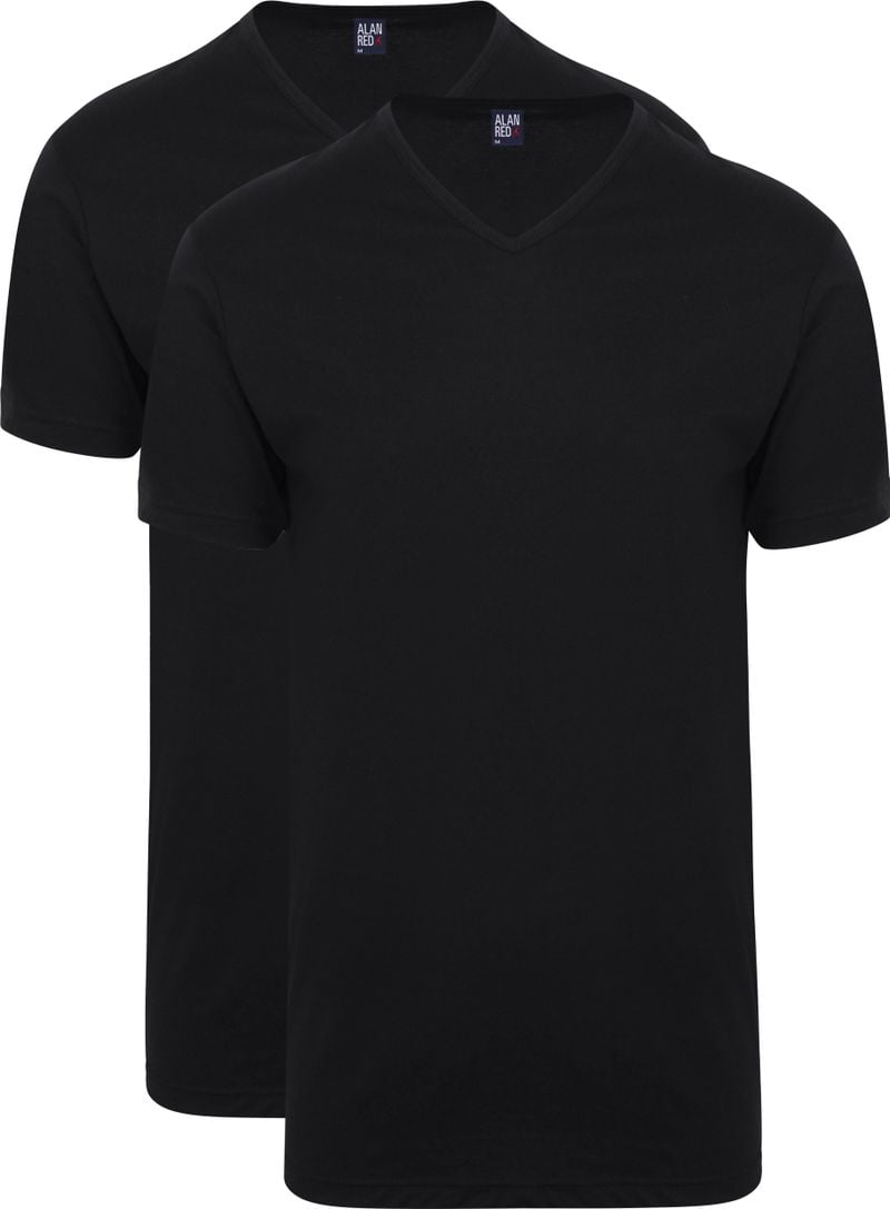 Alan Red Vermont V-Ausschnitt T-Shirt Black 2er-Pack - Größe L von Alan Red