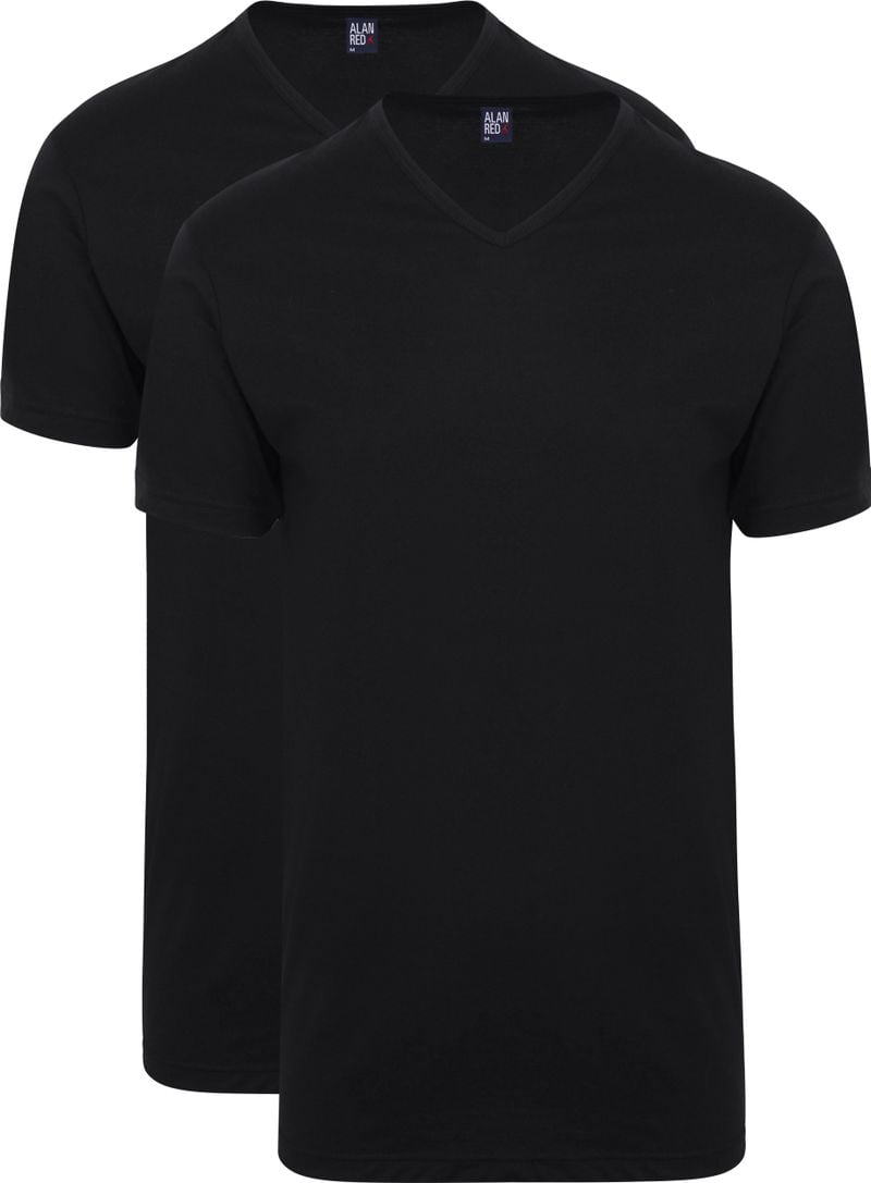 Alan Red Vermont V-Ausschnitt T-Shirt Black 2er-Pack - Größe S von Alan Red