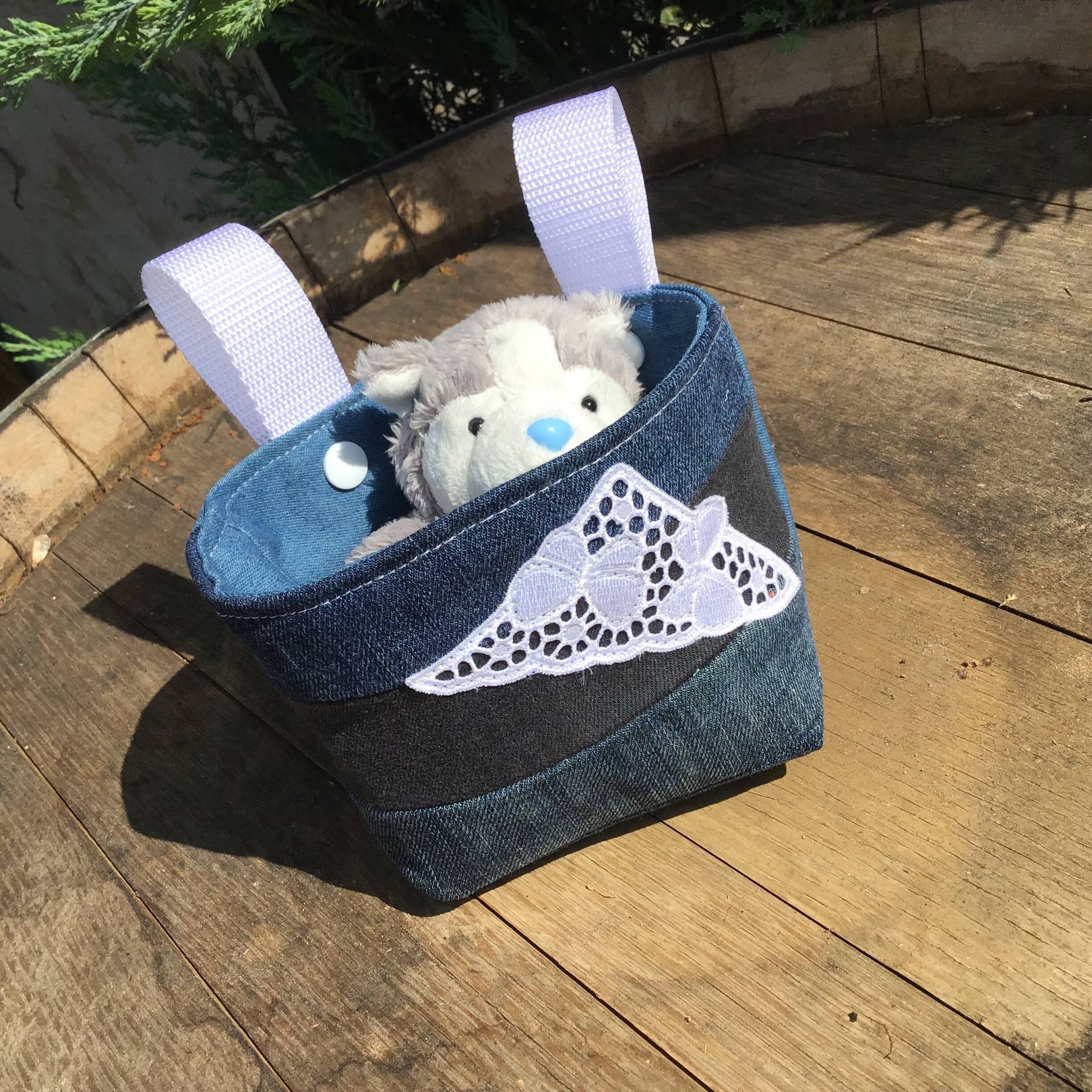 Lenkertasche Für Dreirad Oder Laufrad, Utensilo, Jeans Mit Spitze Lenkertasche Für Dreirad Oder Laufrad, Utensilo, Jeans Mit Spitze von Alani18
