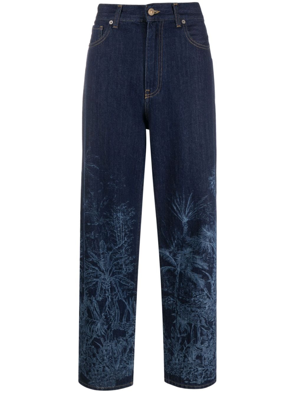 Alanui Gerade Jungle Toile de Jouy Jeans - Blau von Alanui