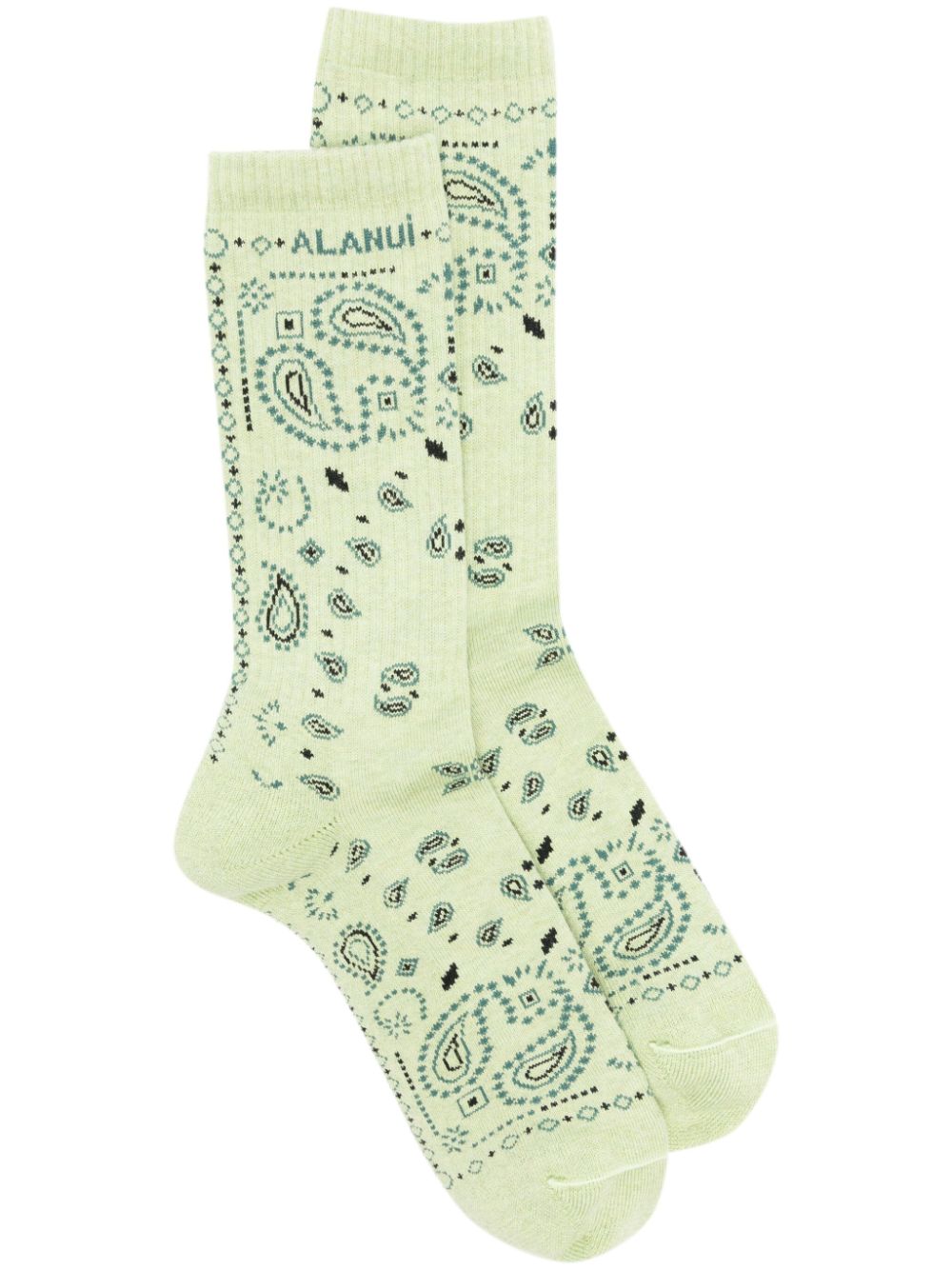 Alanui Gerippte Socken mit Bandana-Muster - Grün von Alanui