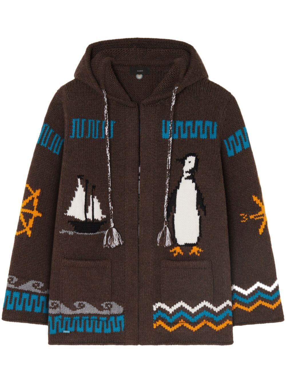 Alanui Gestrickter The Nautical Hoodie - Braun von Alanui