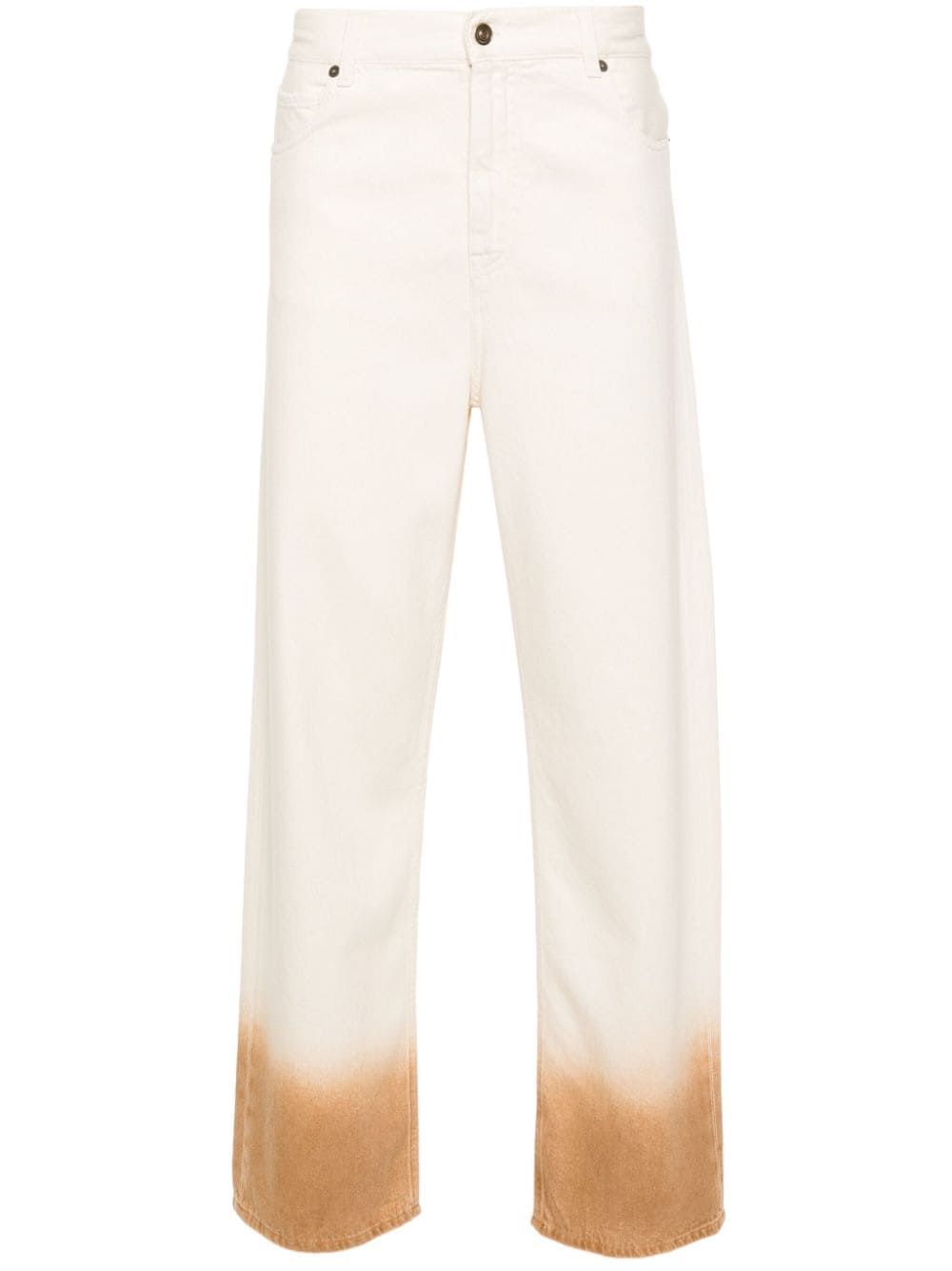 Alanui Straight-Leg-Jeans mit Logo-Patch - Nude von Alanui