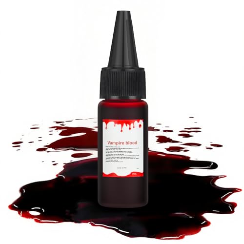 Alaoo Halloween Kunstblut,15ml Tropfendes Blut,Halloween Waschbar Kunstblut Make-up für Kleidung und Haut,Halloween Fake Blood Blut für SFX Make up Theaterschminke Zombies Vampire Cosplay von Alaoo