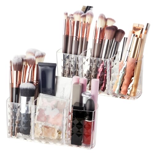 Alaoo Make-up Organizer, 2er Set Abnehmbar Kosmetik Organizer Schublade 3 Fächern Makeup Pinsel Halter für Waschtisch Badezimmer, Stiftehalter Alaoo Make-up Organizer, 2er Set Abnehmbar Kosmetik Organizer Schublade 3 Fächern Makeup Pinsel Halter für Waschtisch Badezimmer, Stiftehalter von Alaoo
