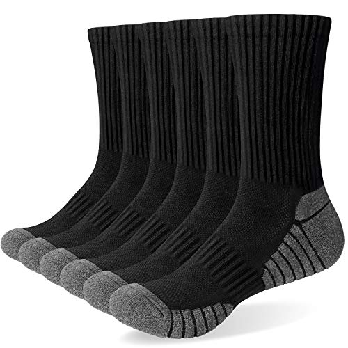 Alaplus Professionell Winter Wandersocken 35-38 Gepolstert Socken Damen Atmungsaktiv Laufsocken Crew Sportsocken Trekkingsocken Baumwolle Tennisocken Arbeitssocken Cushioned Training Socken, 6 Paar von Alaplus